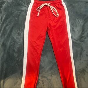 Red and White Track Pants